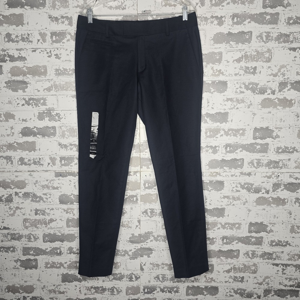 NEW Banana Republic Pants Womens 10 Navy Blue Martin Fit Skinny Tapered Pleated